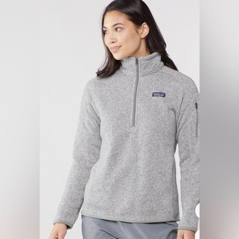 Patagonia Women’s Better Sweater 1/4 Zip Fleece Jacket Heather Gray Sz M